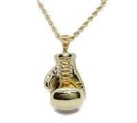 Never Say Never Pendentif gant de boxe en or 18 carats avec chaîne - Bijou exclusif 25,45 g