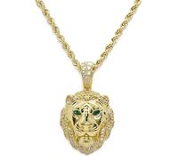 Never Say Never Pendentif Lion en or jaune 18 carats avec cordon 60 cm - 15,60 g au total - Édition spéciale, taille moyenne.