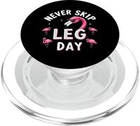 NEVER SKIP LEG DAY Funny Fitness Flamingo PopSockets PopGrip pour MagSafe
