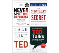 Never Split The Difference, The Storyteller's Secret [Hardcover], Talk Like TED, TED Talks 4 Books Collection Set