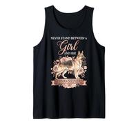 Never Stand Between A Girl and Her German Shepherd Floral Débardeur