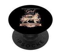 Never Stand Between A Girl and Her German Shepherd Floral PopSockets PopGrip Adhésif