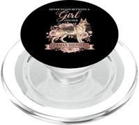 Never Stand Between A Girl and Her German Shepherd Floral PopSockets PopGrip pour MagSafe