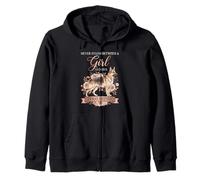 Never Stand Between A Girl and Her German Shepherd Floral Sweat à Capuche