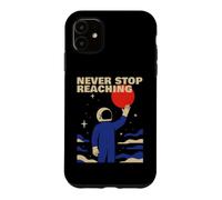Never Stop Atteindre Retro Astronaute Space Cosmos Motivation Coque pour iPhone 11