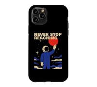 Never Stop Atteindre Retro Astronaute Space Cosmos Motivation Coque pour iPhone 11 Pro