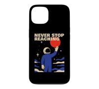 Never Stop Atteindre Retro Astronaute Space Cosmos Motivation Coque pour iPhone 13