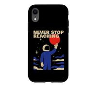 Never Stop Atteindre Retro Astronaute Space Cosmos Motivation Coque pour iPhone XR