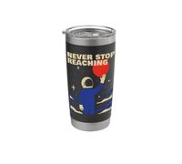Never Stop Atteindre Retro Astronaute Space Cosmos Motivation Gobelet isotherme en acier inoxydable double paroi