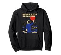 Never Stop Atteindre Retro Astronaute Space Cosmos Motivation Sweat à Capuche
