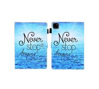 (Never Stop Dreaming,Multicolor)For iPad Pro 11 (2024) Case Pattern Printing Card Slots Leather Tablet Cover - Dream Butterfly