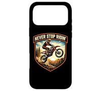 Never Stop Ridin Dirt Bike Rider Motocross Racing Moto Coque pour iPhone 17 Pro Max