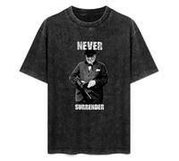 Never Surrender Winston Churchill Darkest Hour Unisex T-Shirt Black Mens Top Tee M