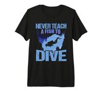Never Teach A Fish to Dive Scuba Dive Diver Diving T-Shirt Haut de Gamme