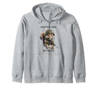 Never Touch My Nuts Écureuil Mignon Portant Une Tenue Militaire Sweat à Capuche