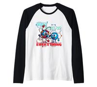 Never Trust an Atom - Funny Science Meme Cartoon Design Manche Raglan