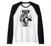 Never Trust The Living Dead Goth Skull Astronaute Manche Raglan
