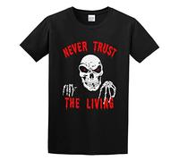 Never Trust The Living Halloween Flippin Sweet Gear Transparent Mens Cotton Tshirt Size XXL