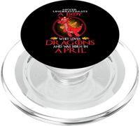 Never Underestimate A Boy Loves Dragons Born in April PopSockets PopGrip pour MagSafe
