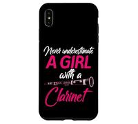 Never Underestimate A Girl Clarinette Clarinettiste Femme Coque pour iPhone XS Max