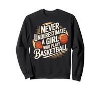 Never Underestimate A Girl Who Plays Basketball Sweatshirt
