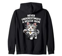 Never Underestimate A Rescue Mom Adopt Don't Shop Cat Sweat à Capuche