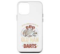 Never Underestimate an Old Man Darts Funny Dart Player Coque pour iPhone 12 Mini