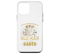 Never Underestimate an Old Man Darts Funny Dart Player Coque pour iPhone 12 Mini