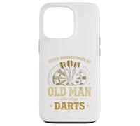 Never Underestimate an Old Man Darts Funny Dart Player Coque pour iPhone 13 Pro