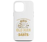 Never Underestimate an Old Man Darts Funny Dart Player Coque pour iPhone 13 Pro Max