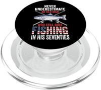 Never Underestimate an Old Man Fishing in His Seventies PopSockets PopGrip pour MagSafe