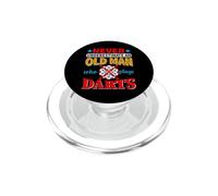 Never Underestimate an Old Man Who Play Darts - Men's Darts PopSockets PopGrip pour MagSafe
