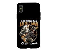 Never Underestimate an Old Man with A Bass Guitar Player Dad Coque pour iPhone X/XS