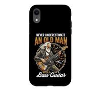 Never Underestimate an Old Man with A Bass Guitar Player Dad Coque pour iPhone XR