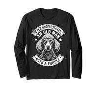 Never Underestimate an Old Man with A Caniche Funny Dog Dad Manche Longue