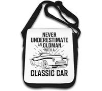 Never Underestimate An Old Man With A Classic Car Sac à bandoulière Blanc