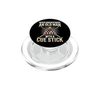 Never Underestimate an Old Man with A Cue Stick PopSockets PopGrip pour MagSafe