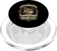 Never Underestimate an Old Man with A Drum Set Drummer PopSockets PopGrip pour MagSafe
