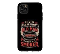 Never Underestimate an Old Man with A Smoker Funny Pitmaster Coque pour iPhone 11 Pro Max
