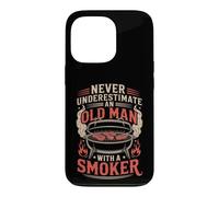 Never Underestimate an Old Man with A Smoker Funny Pitmaster Coque pour iPhone 13 Pro