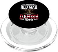 Never Underestimate an Old Man with Danish Roots Pride PopSockets PopGrip pour MagSafe