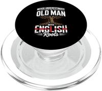 Never Underestimate an Old Man with English Roots Pride PopSockets PopGrip pour MagSafe