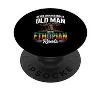 Never Underestimate an Old Man with Ethiopian Roots Pride PopSockets PopGrip Adhésif