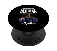 Never Underestimate an Old Man with New Zealand Roots PopSockets PopGrip Adhésif