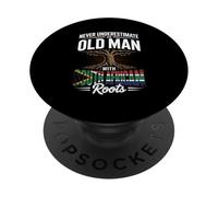 Never Underestimate an Old Man with South African Roots PopSockets PopGrip Adhésif