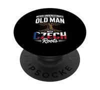 Never Underestimate an Old Man with Strong Czech Roots PopSockets PopGrip Adhésif