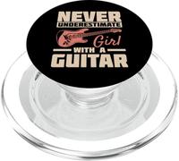Never Underestimate Girl with A Guitar | Musician Music Band PopSockets PopGrip pour MagSafe