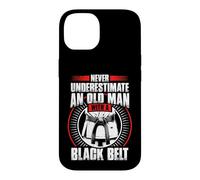 Never Underestimate Old Man Ceinture Noire Arts Martiaux Coque pour iPhone 14