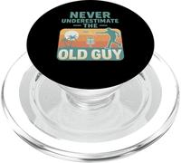 Never Underestimate The Old Guy Disc Golf Retro PopSockets PopGrip pour MagSafe