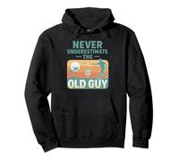 Never Underestimate The Old Guy Disc Golf Retro Sweat à Capuche